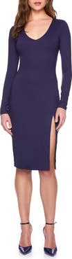 Susana Monaco Deep Slit Body-Con Dress