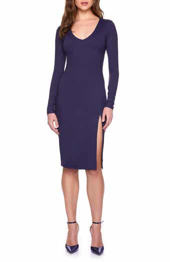 Deep Slit Body-Con Dress