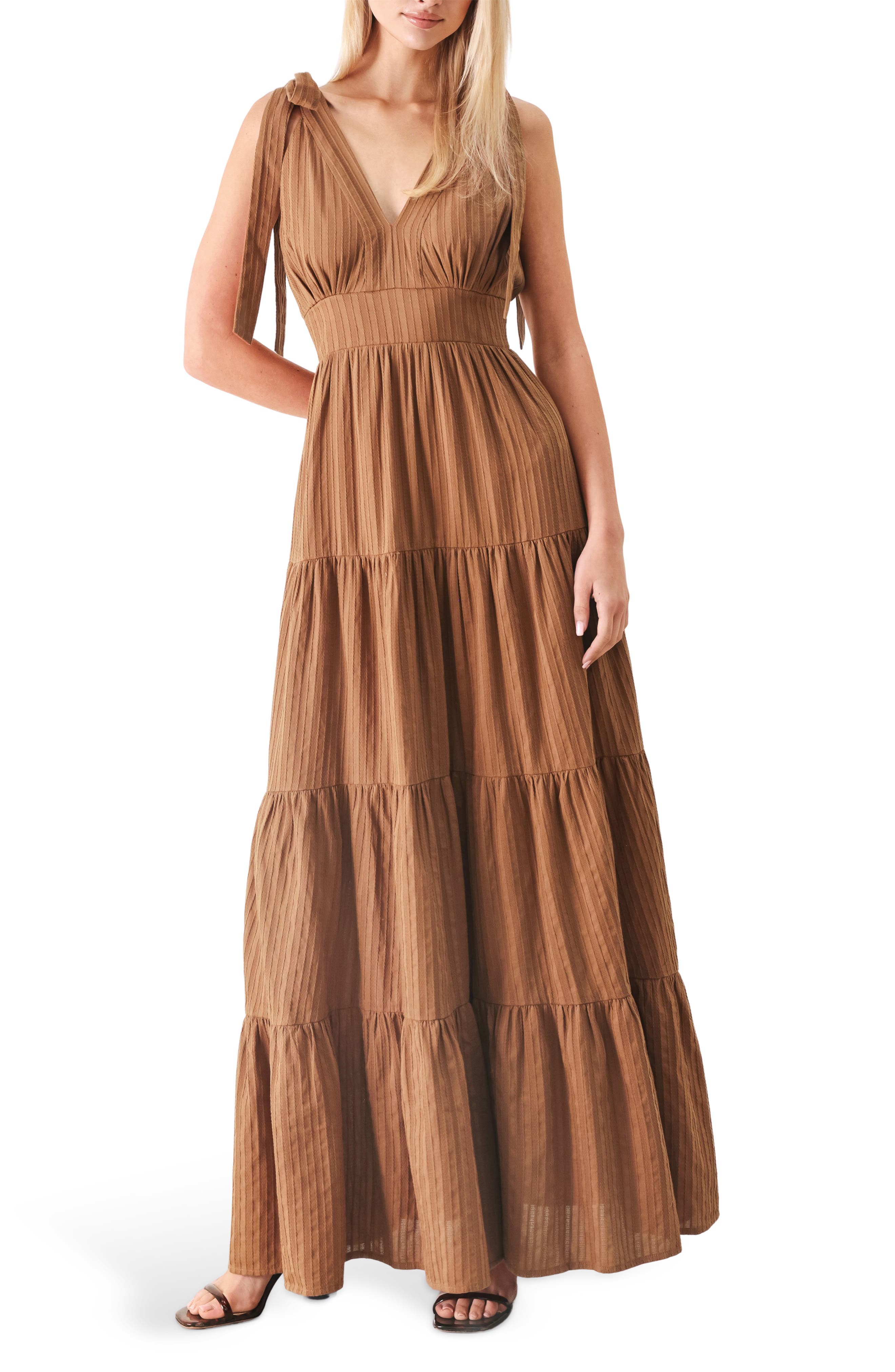 FREEMARKET Textured Stripe Maxi Dress