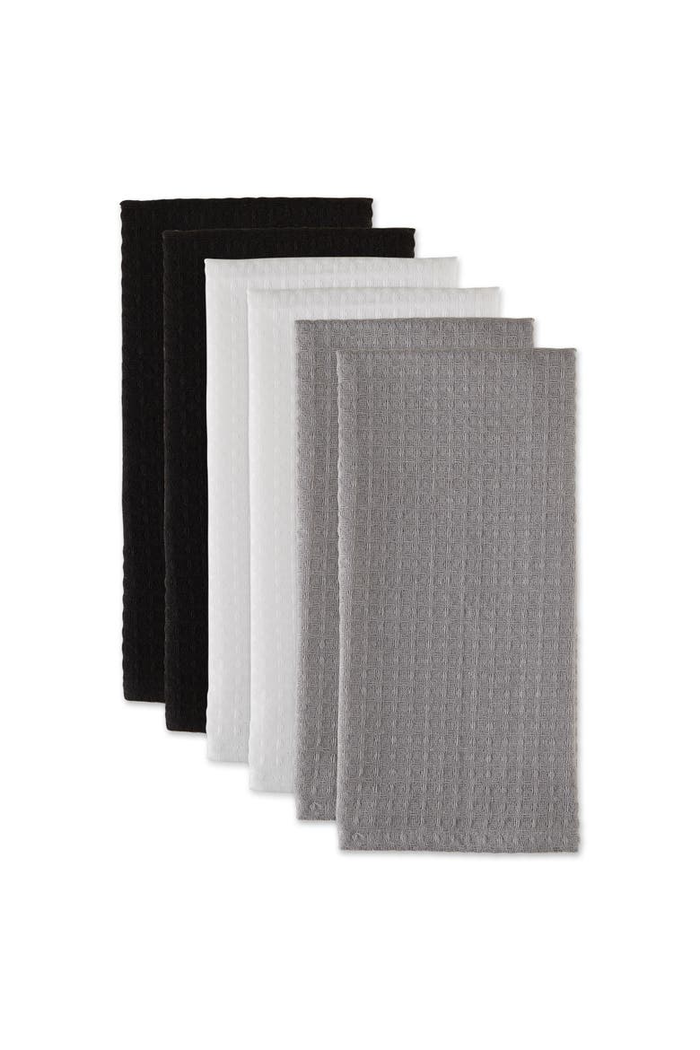 Recycled Cotton Waffle Dishtowel Set/6, Alternate, color, Multi-color