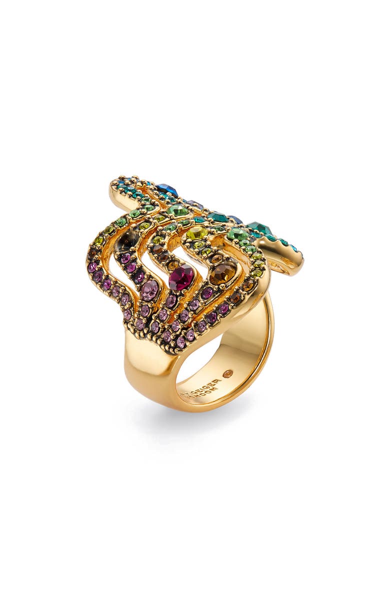 Kurt Geiger London Rainbow Wave Cocktail Ring, Main, color, Multi
