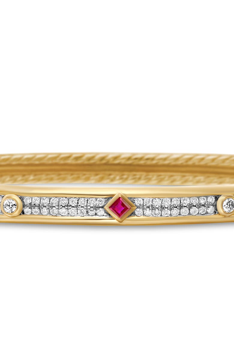 David Yurman Modern Renaissance Diamond & Ruby Bangle, Alternate, color, 