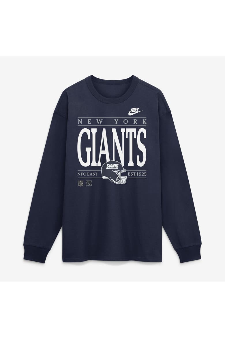 Men's Nike Navy New York Giants Red Zone Long Sleeve Max90 T-Shirt, Main, color, Navy