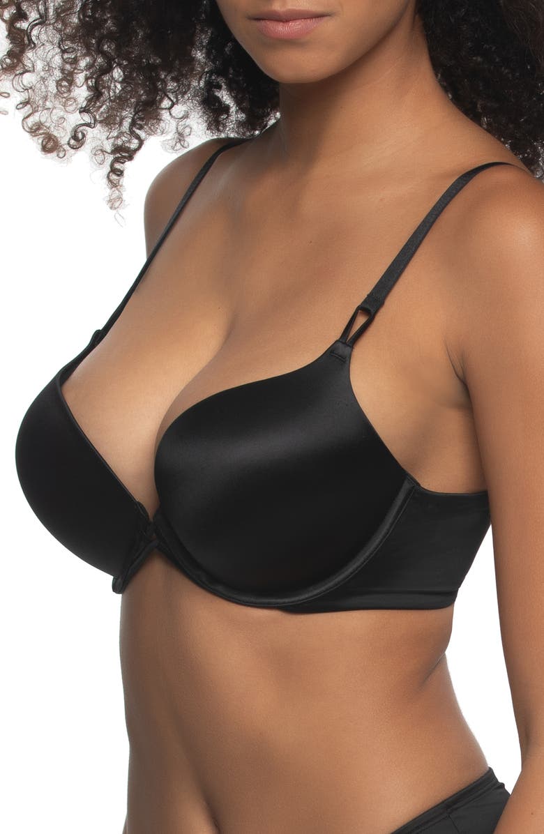 Felina Luscious Underwire Push-Up Bra, Alternate, color, Black