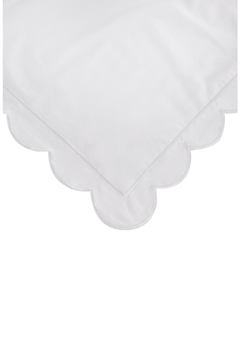 Scallop Embroidered Cotton Duvet Set, Alternate, color, WHITE/ WHITE