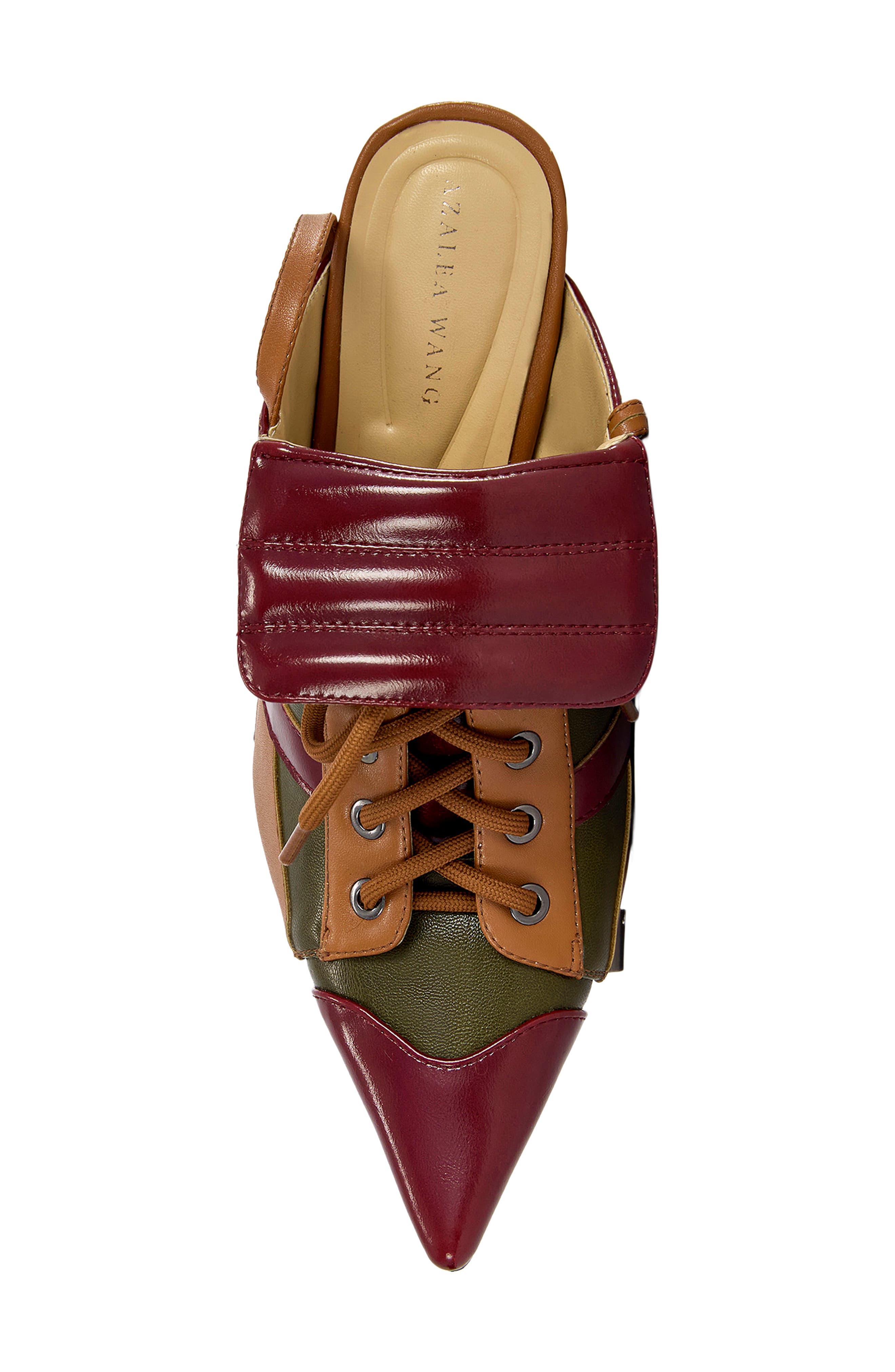 Ambre Lace Up Pointed Toe Bootie, Alternate, color, OLIVE MULTI
