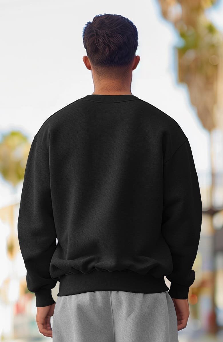 Dalix Mens Ghost Heavyweight Relaxed Sweatshirt, Alternate, color, Black