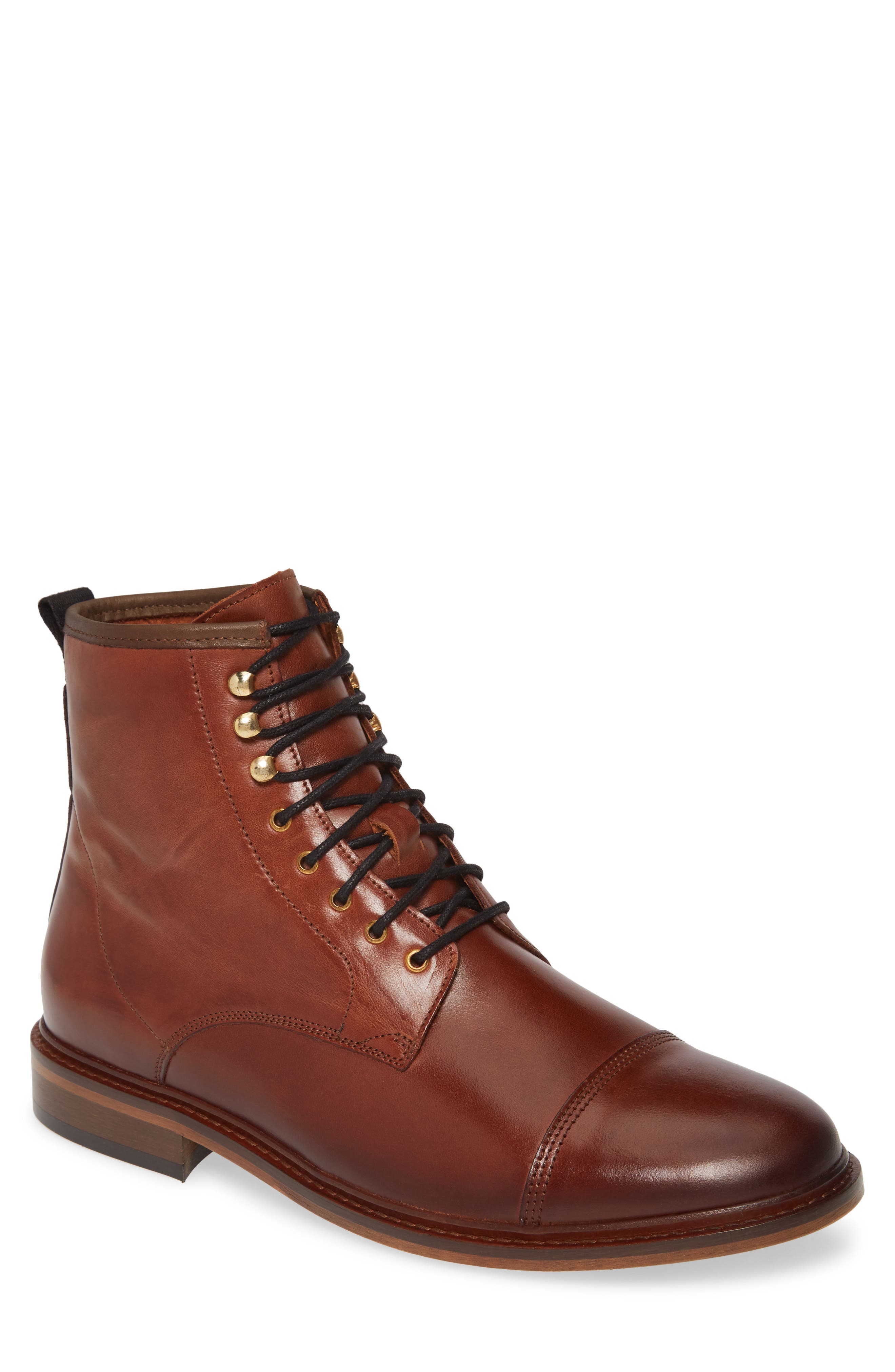 Curtis Cap Toe Boot, Main, color, TAN LEATHER