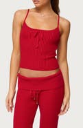 EDIKTED Adannah Tie Neck Rib Tank