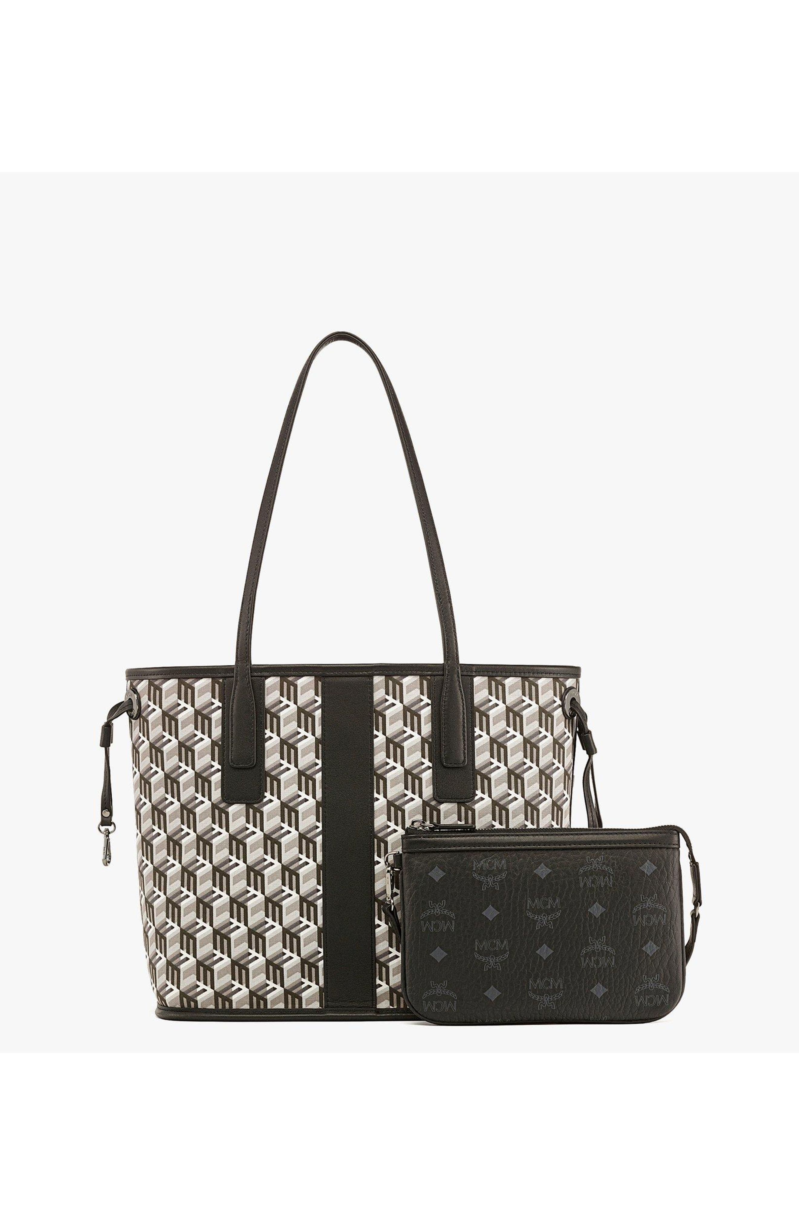 MCM Small Reversible Liz Shopper in Visetos, Alternate, color, 