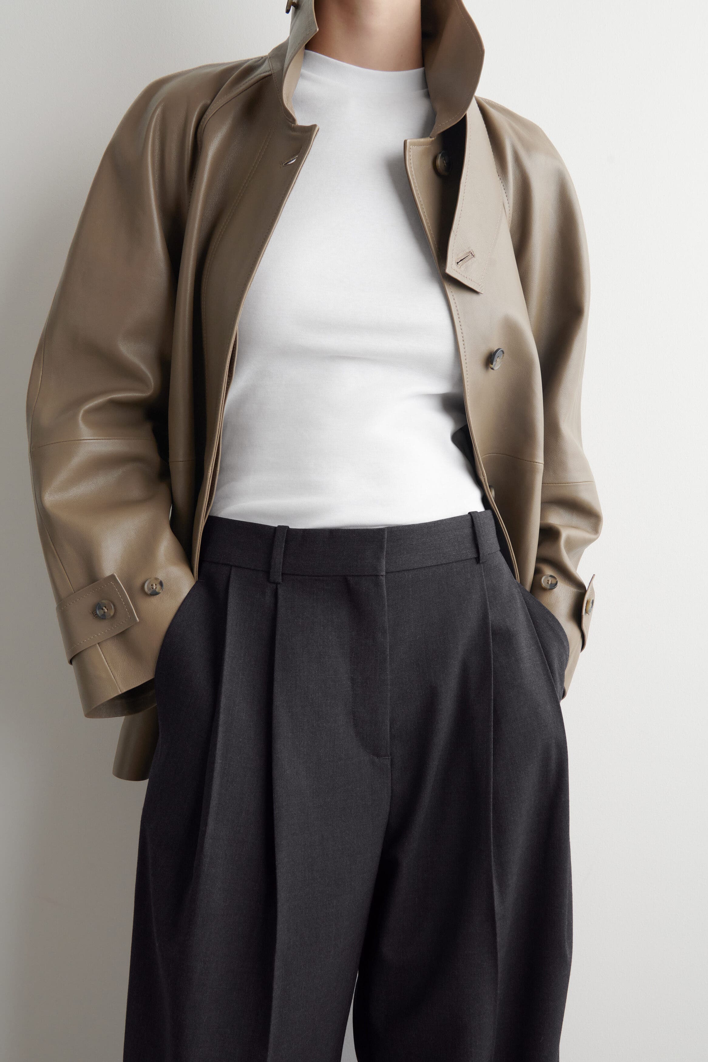 Relaxed Twill Wide-Leg Pants - image 4