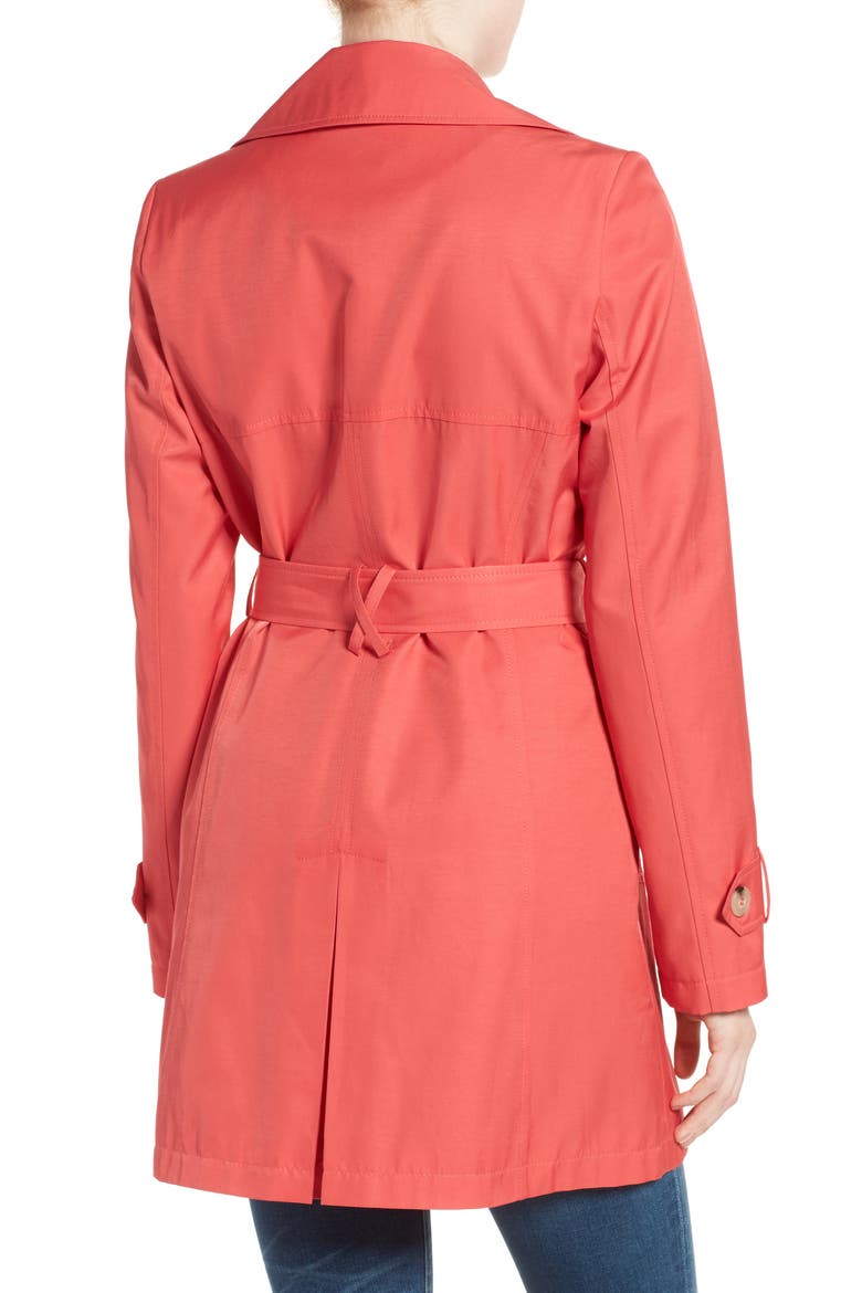 Detachable Hood Trench Coat, Alternate, color, CORAL