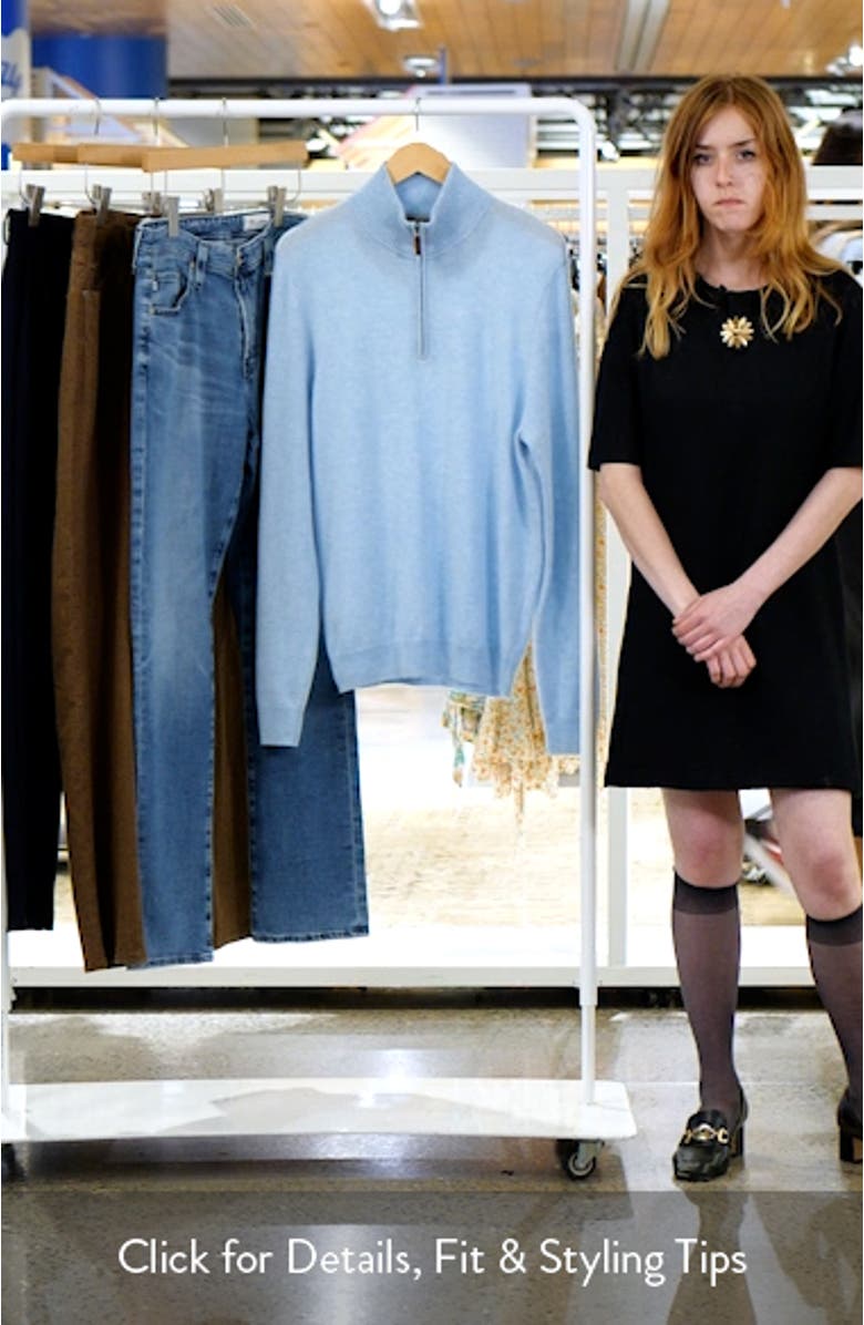 Cashmere Quarter Zip Pullover Sweater, sales video thumbnail