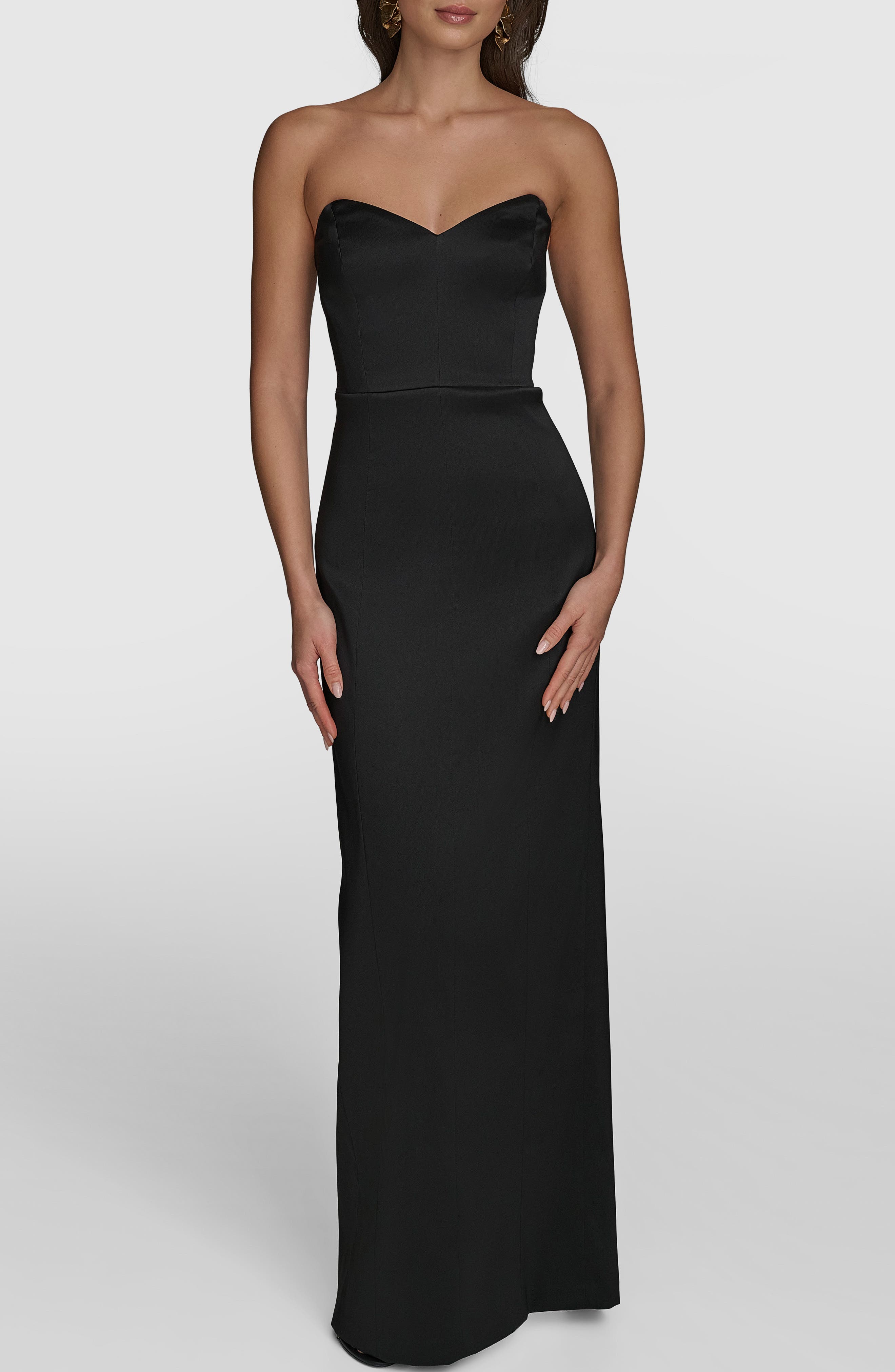 Strapless Satin Gown