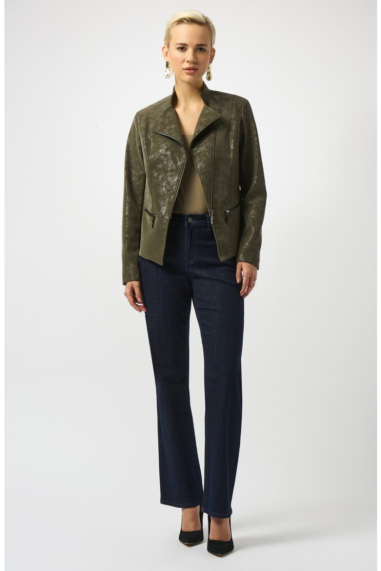 Faux Leather Moto Jacket, Alternate, color, AVOCADO