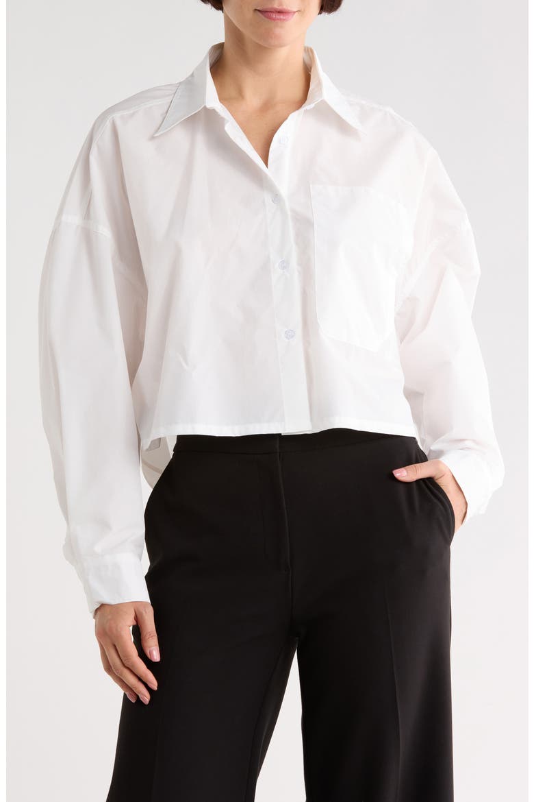 Cropped Cocoon Shirt, Main, color, OFF WHITE