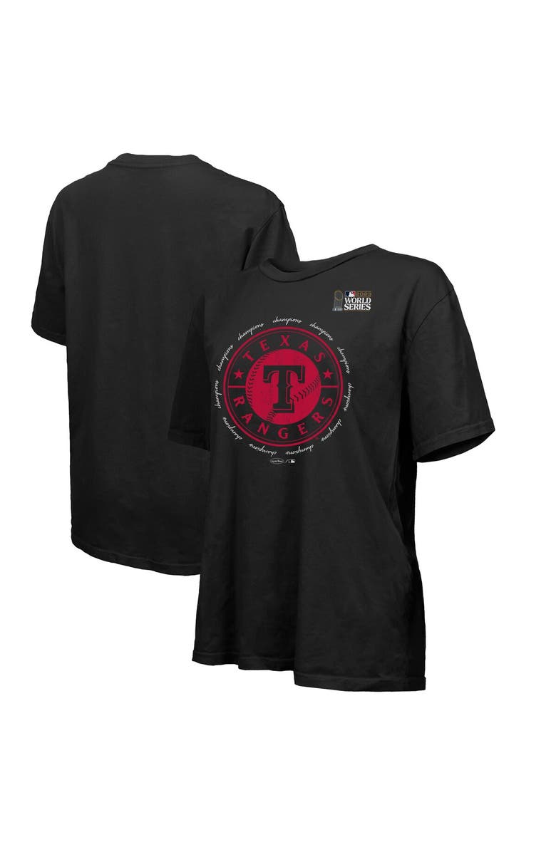 Majestic Threads Women's Majestic Threads Black Texas Rangers 2023 World Series Champions Oversized T-Shirt, Main, color, 