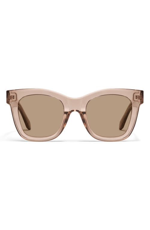 Quay After Hours 50mm Square Sunglasses In Crystal Doe/tan