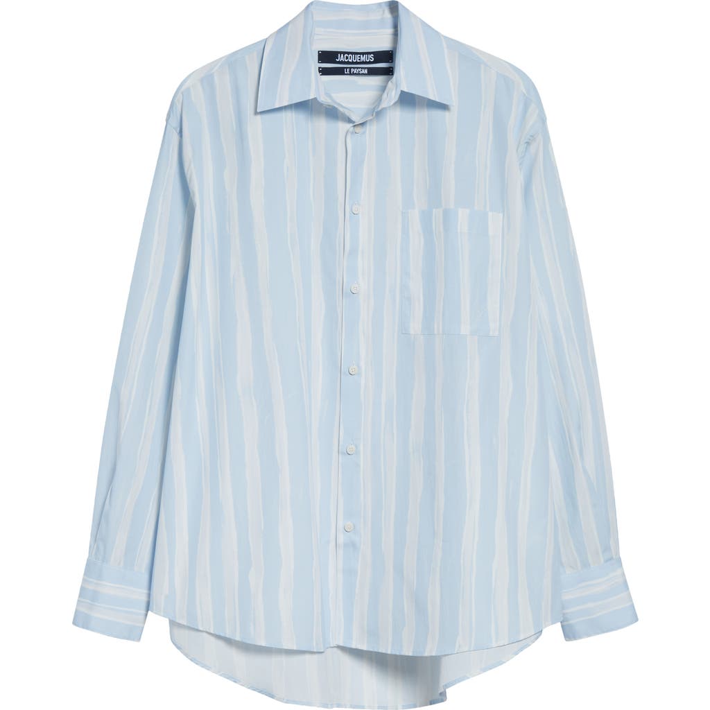Jacquemus La Chemise Camargue Cotton Button-up Shirt In Blue