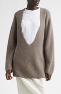 LOULOU DE SAISON Gabe Dropped U-Neck Cashmere Sweater