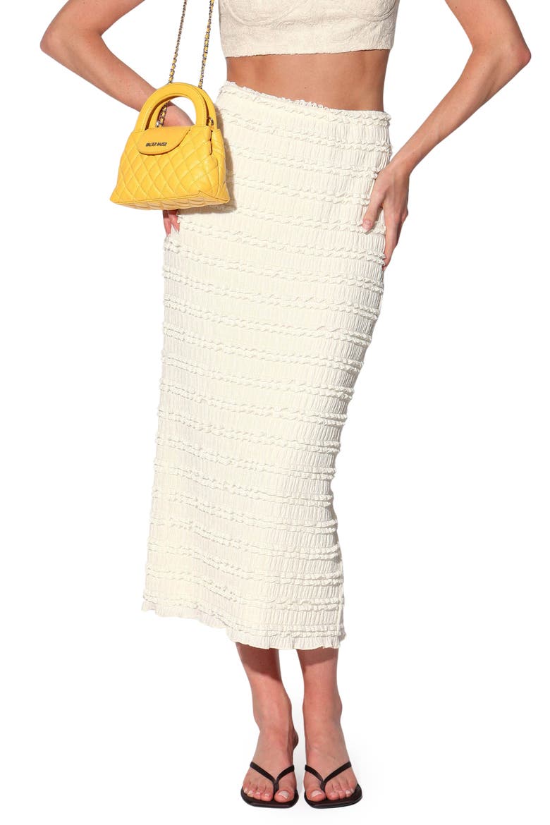 Roya Ruffle Midi Skirt, Main, color, CREAM LACE