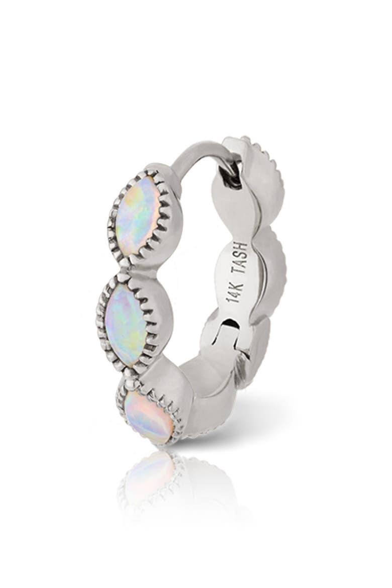 9.5mm Scalloped Marquise Opal Eternity Earring, Main, color, WHITE GOLD