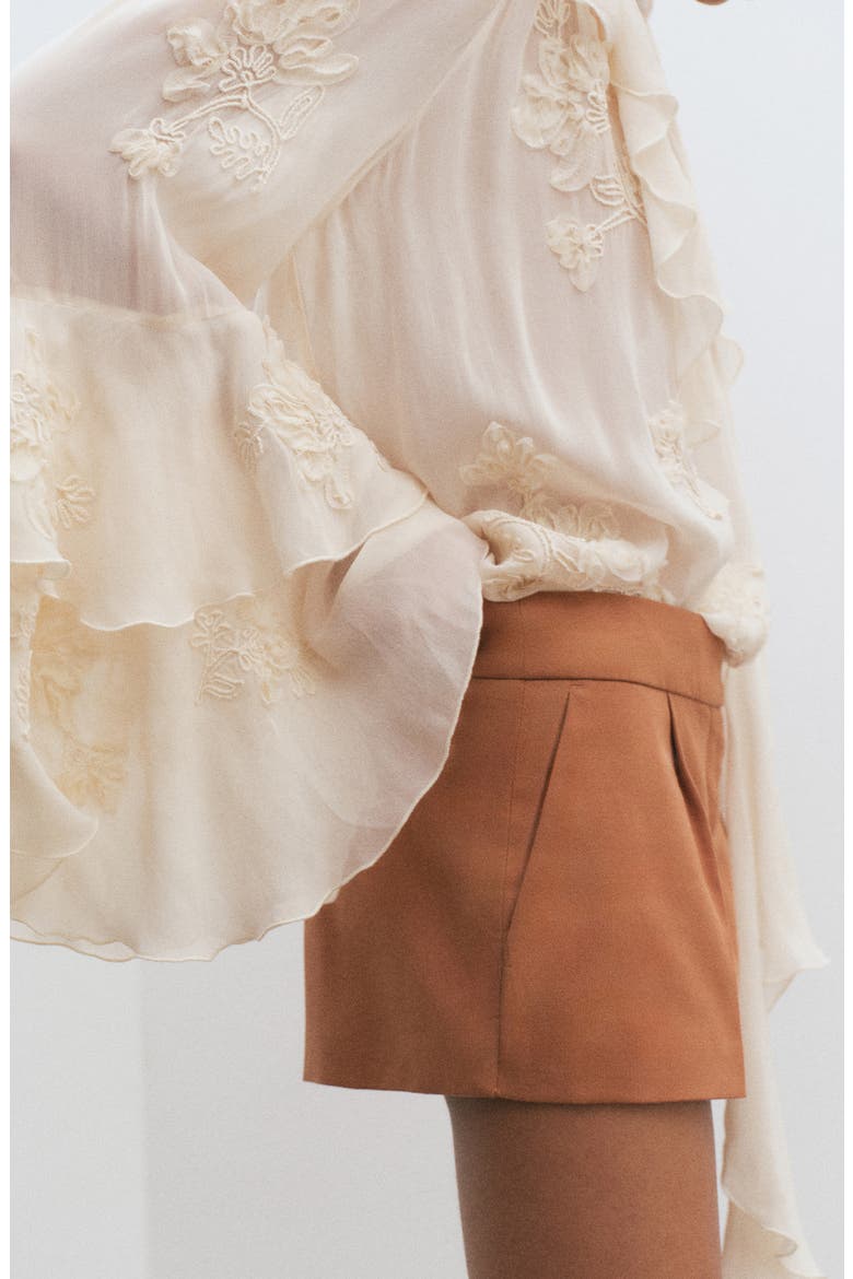 Pleated Miniskirt, Alternate, color, NUDE