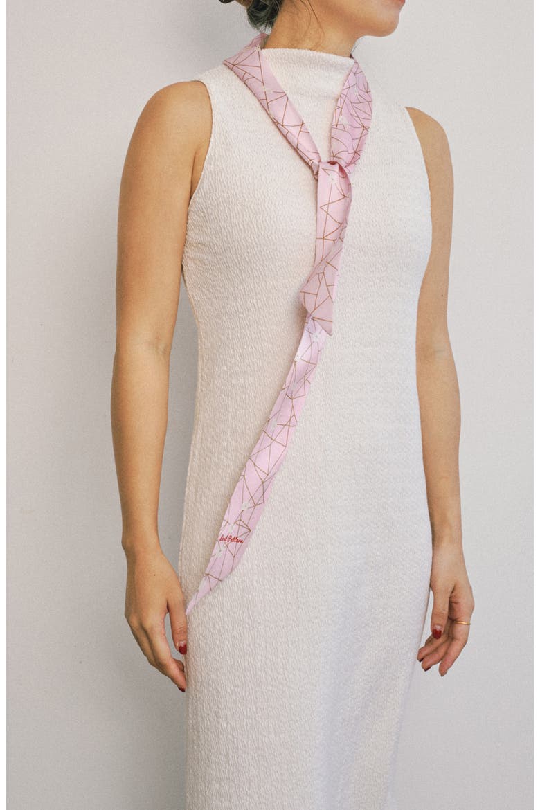 Almond Blossom Skinny Silk Scarf, Alternate, color, PEACH