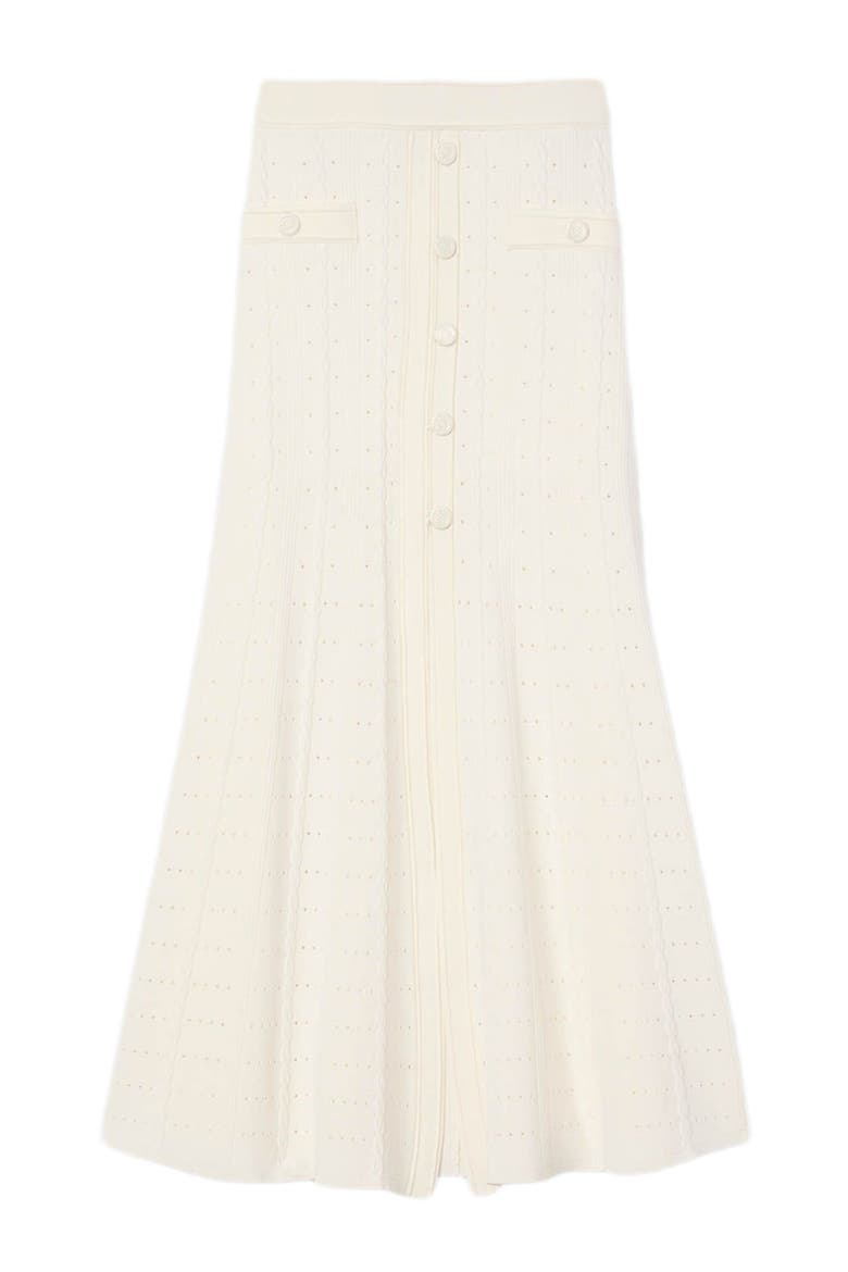 Pointelle knit midi skirt, Alternate, color, Ecru