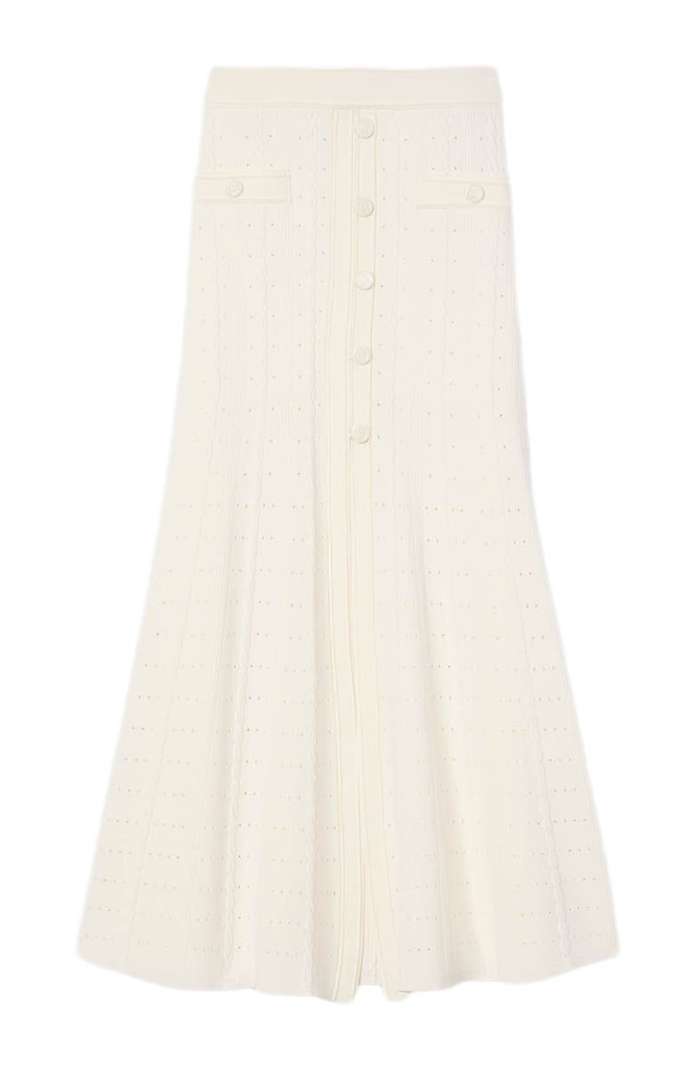 SANDRO Pointelle knit midi skirt, Alternate, color,