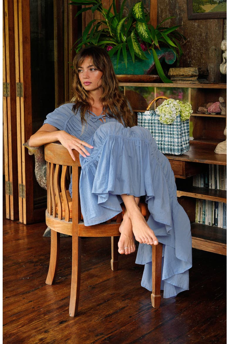 The Srikandi Ruffle Maxi Dress, Alternate, color, Princess Blue
