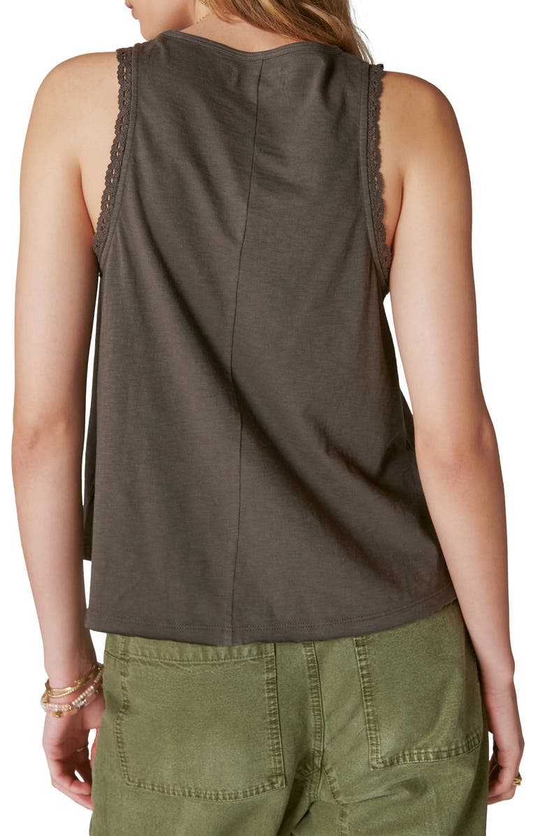 Lucky Brand Lace Trim Swing Tank Top, Alternate, color, 