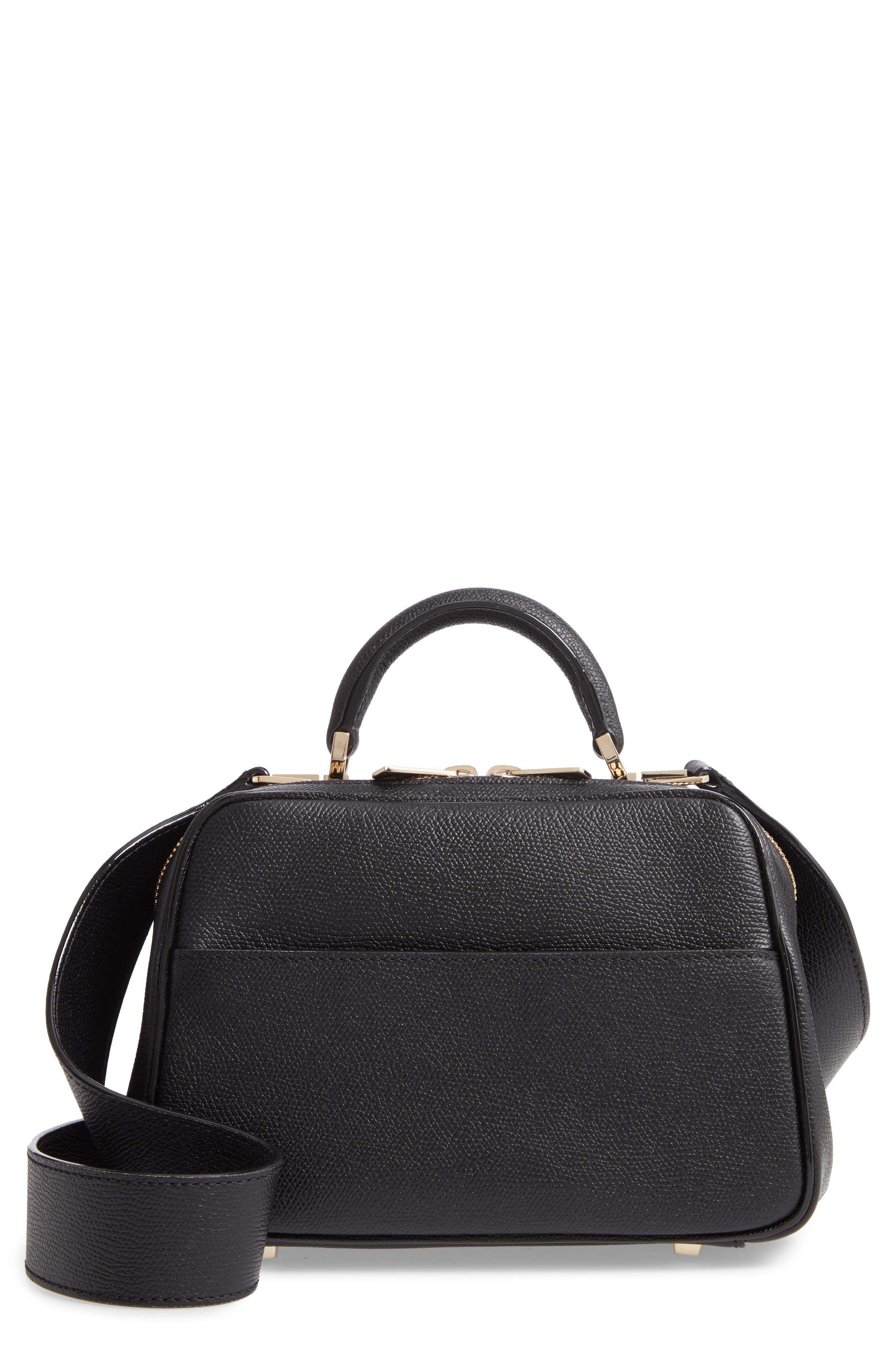 Valextra Mini Serie S Leather Top Handle Bag, Main, color, 