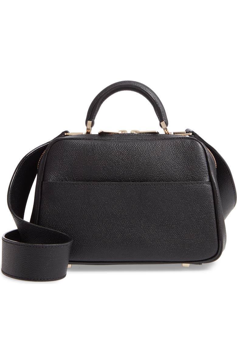 Valextra Mini Serie S Leather Top Handle Bag, Main, color,