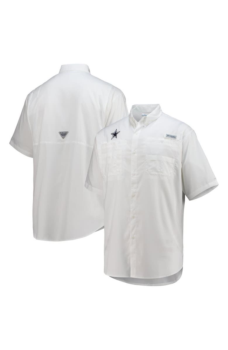 Columbia Men's Columbia White Dallas Cowboys Tamiami Omni-Shade Button-Down Short Sleeve Shirt, Alternate, color, White