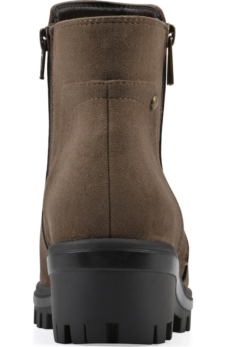 White Mountain Footwear Tahj Lug Sole Bootie, Alternate, color, Dark Taupe/ Faux/ Suede