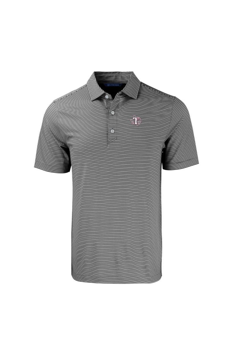 Cutter & Buck Men's Cutter & Buck  Black/White Texas Southern Tigers Big & Tall Forge Eco Double Stripe Stretch Recycled Polo, Alternate, color, 