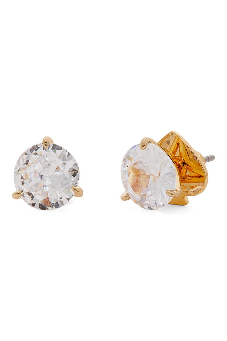 trio prong studs, Main, color, CLEAR/ GOLD