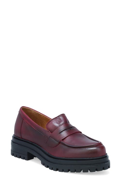 Miz Mooz Legend Platform Loafer in Bordeaux Antique 