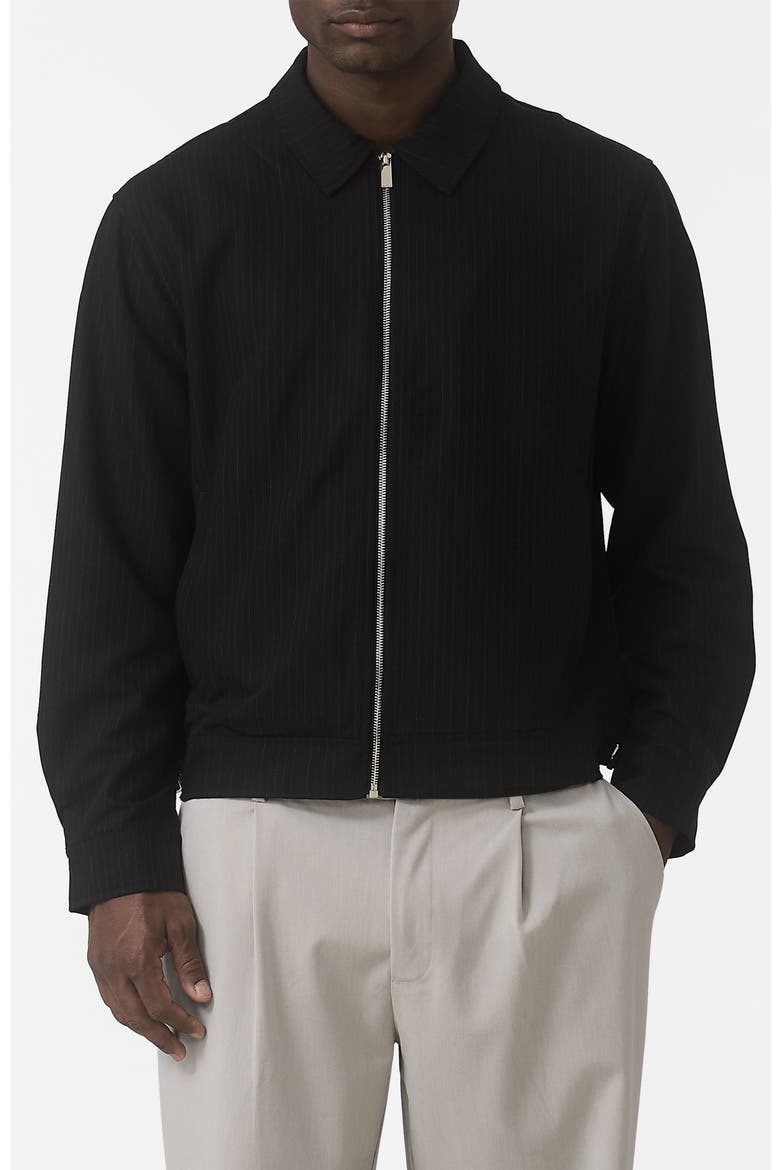 Savile Regular Pinstripe Jacket, Main, color, Black