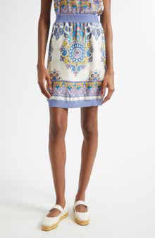 Etro Paisley Mixed Media Miniskirt