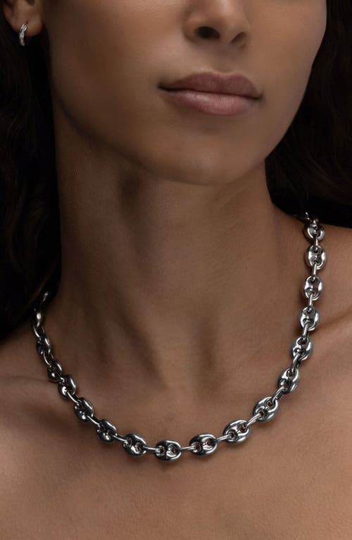 Sheryl Lowe Large Puffy Mariner Chain In Sterling Silver