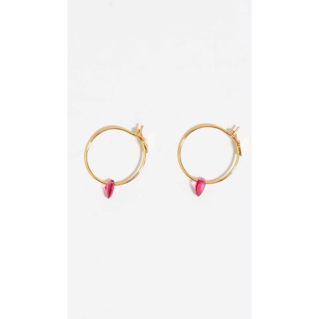 Bimba Y Lola Heart Hoop Crystal Earrings In Gold