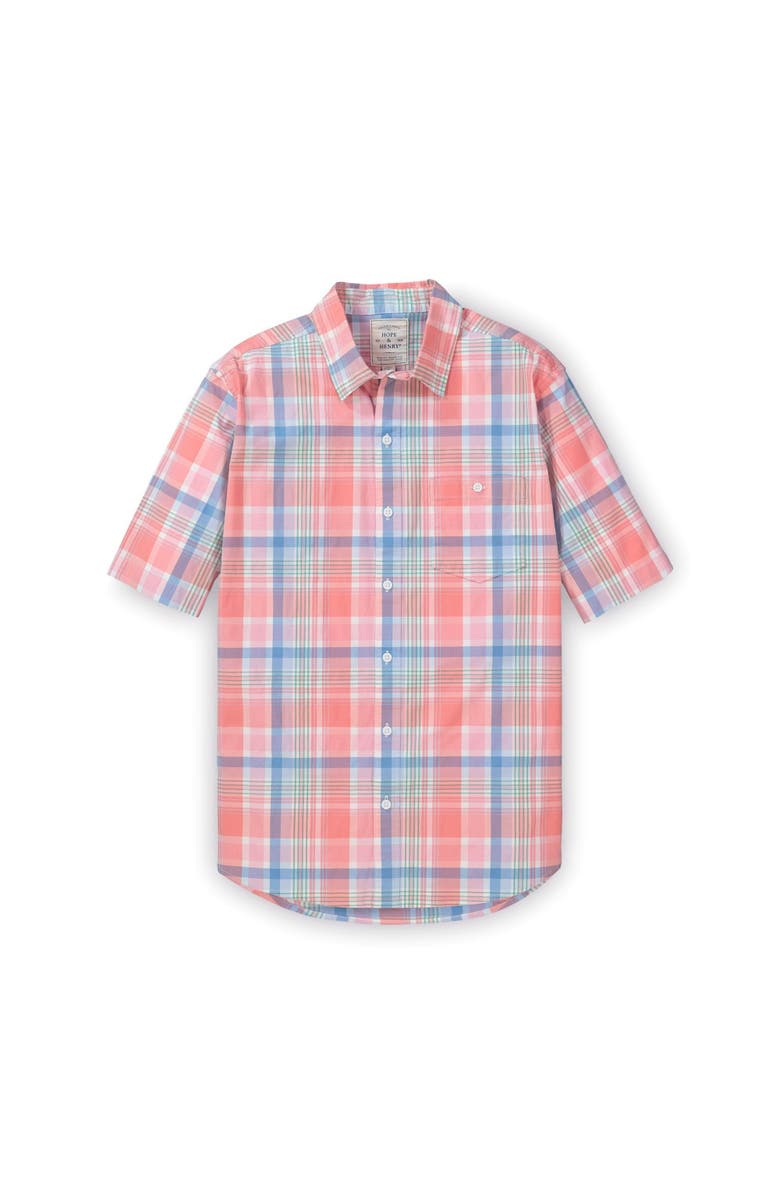 Hope & Henry Mens' Stretch Poplin Short Sleeve Button Down Shirt, Alternate, color,