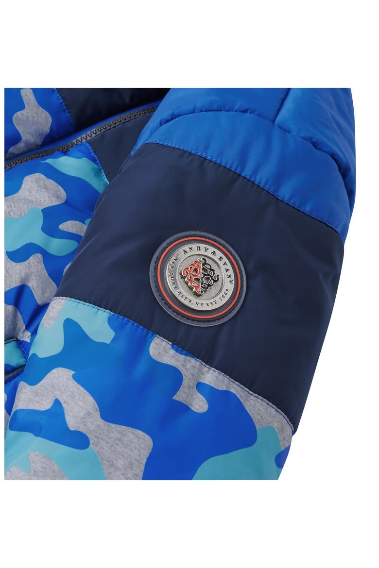 Kids' Puffer Jacket, Alternate, color, BLUE CAMO