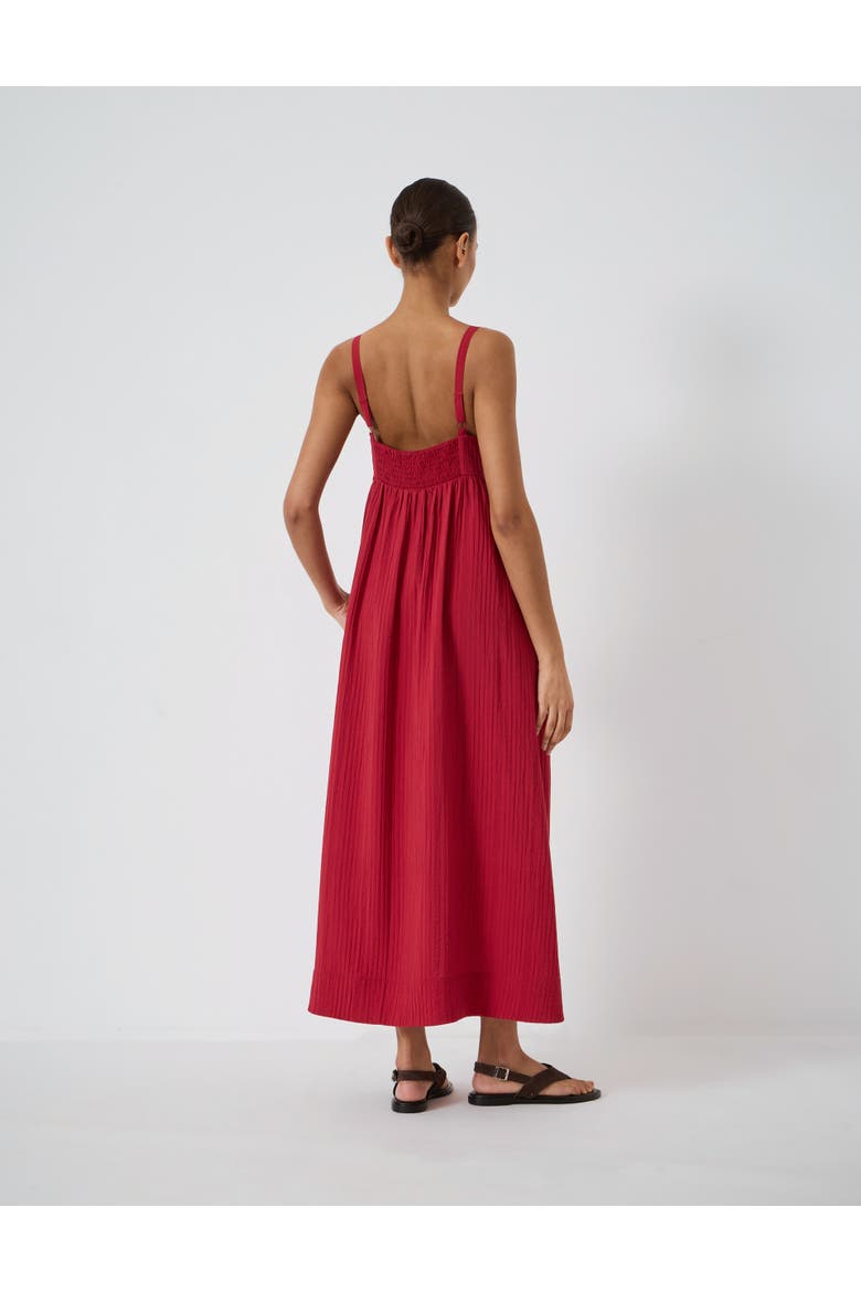 Nami Crinkle Gathered Maxi Dress, Alternate, color, Ruby Red