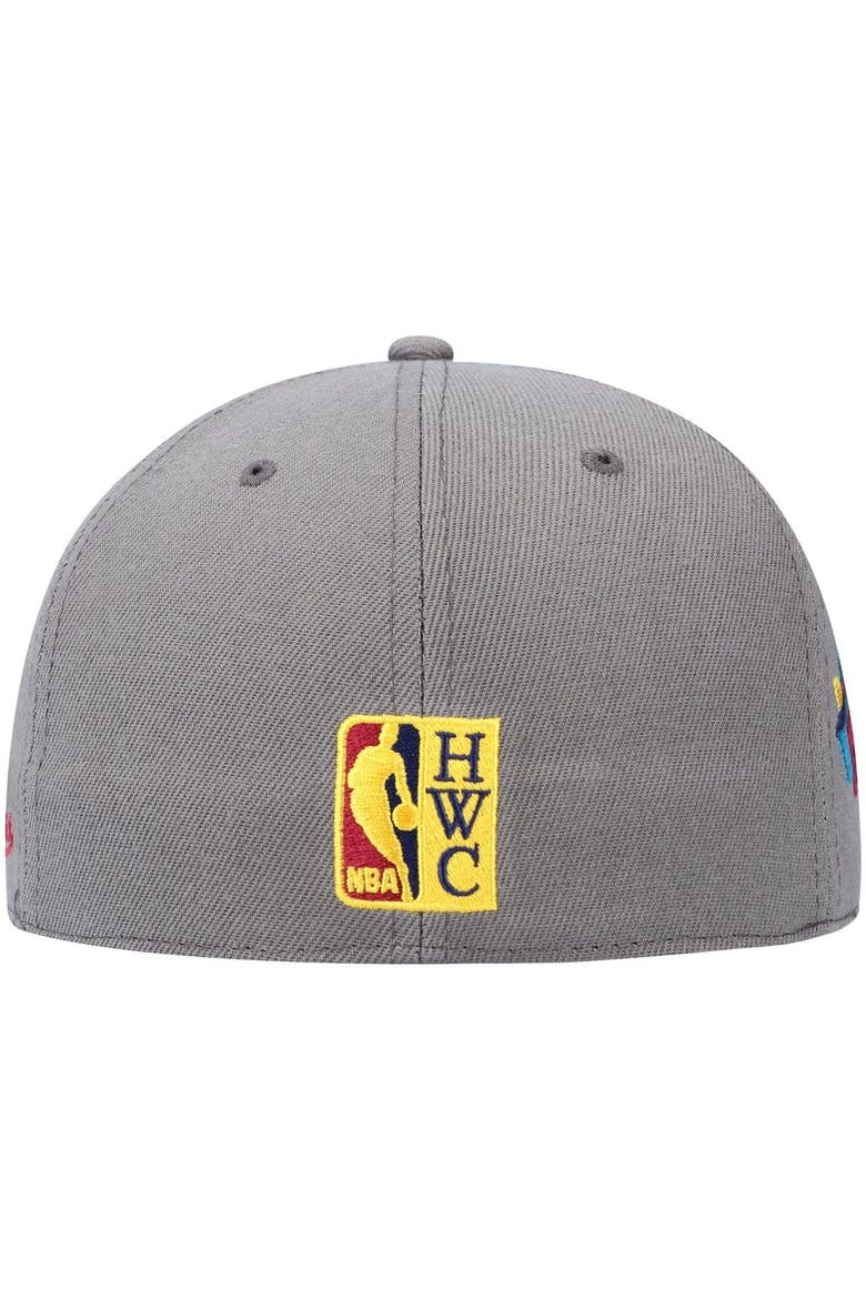 Men's Mitchell & Ness Charcoal Philadelphia 76ers Hardwood Classics 60th Anniversary Carbon Cabernet Fitted Hat, Alternate, color, Charcoal