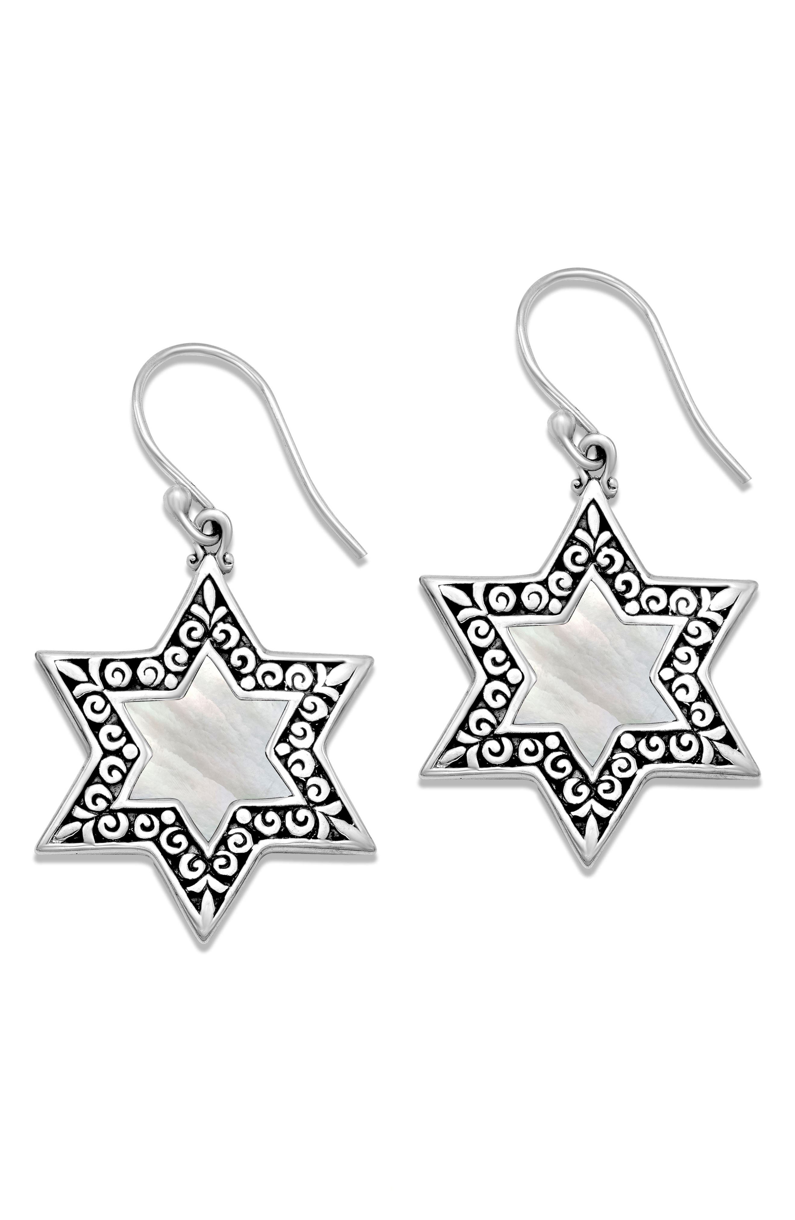 SAMUEL B. Mother-Of-Pearl Star Drop Earrings
