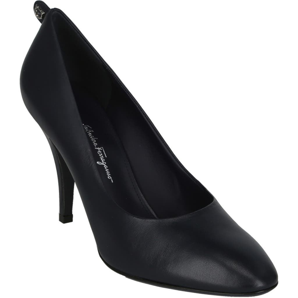 Ferragamo Judy Leather Pumps In Blue