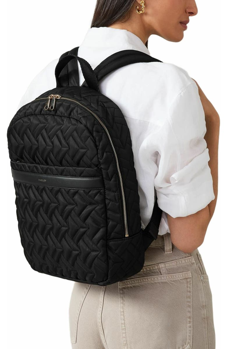 Radley Holland Park - Quilt Medium Ziptop Backpack, Alternate, color, Black